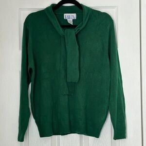 Vintage BFA Classics Petite XL X-Large Hunter Green Pullover Sweater 90's 80's